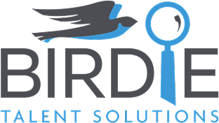 Birdie Talent Solutions logo with bird graphic.